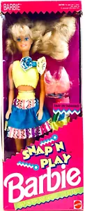 Mattel 1991 NIB Barbie Snap N Play Blonde Hair & Blue Eyes 11.5" Fashion Doll - Picture 1 of 2