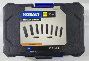 Kobalt 80826 10-Piece Metric 3/8-In Drive 6-Point Deep Impact Socket Set NEW FSH - Picture 1 of 9