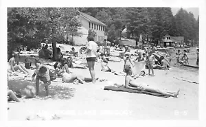 Cartolina J7/ Lake Gregory California RPPC c1940s sulla spiaggia 105 - Foto 1 di 4