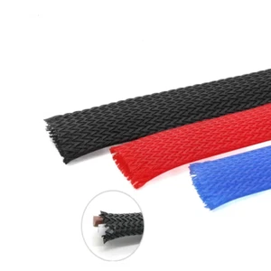 25mm Dia. 3 Weave Expandable Braided PET Cable Wire Sheath Various Colours - Picture 1 of 4