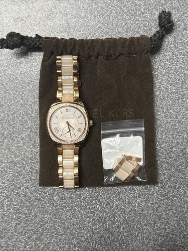 Orologio Michael Kors MK6135 Bryn tono oro e blush con sacco in velluto Michael Kors