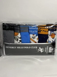 BEVERLY HILLS POLO CLUB Boys 6 PACK BRIEF UNDERWEAR, SIZE 2T-3T - NEW IN PACKAGE - Picture 1 of 6