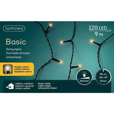 Lumineo LED Lichterkette Basic 900 cm 120 Lichter classic warm mit Dimmer & Time - Bild 1 von 4