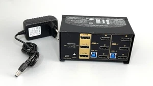 CKLau 4Kx2K@60Hz Double Port 3 Moniteur KVM Commutateur HDMI. + alimentation. Neuf ✅ - Photo 1/10