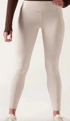 Athleta Delancey Textured Moto Tight Leggings Braden Cream Women’s X-Large Tall - Image 1 of 4