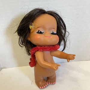 Vintage Hawaiin Hula Girl Doll Japan Habada Toys 1960s 7” Tall Rubber - Picture 1 of 9