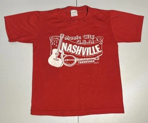 Vintage Nashville Music City USA T-shirt Kids Size 6-8 Small Single Stitch Rare - Picture 1 of 8