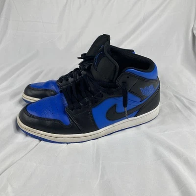 Tênis Nike Air Jordan 1 Médio Preto Azul Royal DQ8426-042 Masculino Tamanho 11 - Imagem 1 de 4