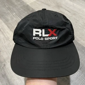 Vintage RLX Polo Sport Ralph Lauren Hat Cap Black/Red Embroidered 90s Adjustable - Picture 1 of 5