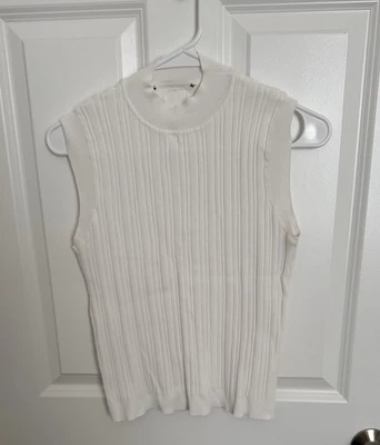白色罗纹针织无袖中号H&M X Barneys纽约 — 第 1/3 张图片