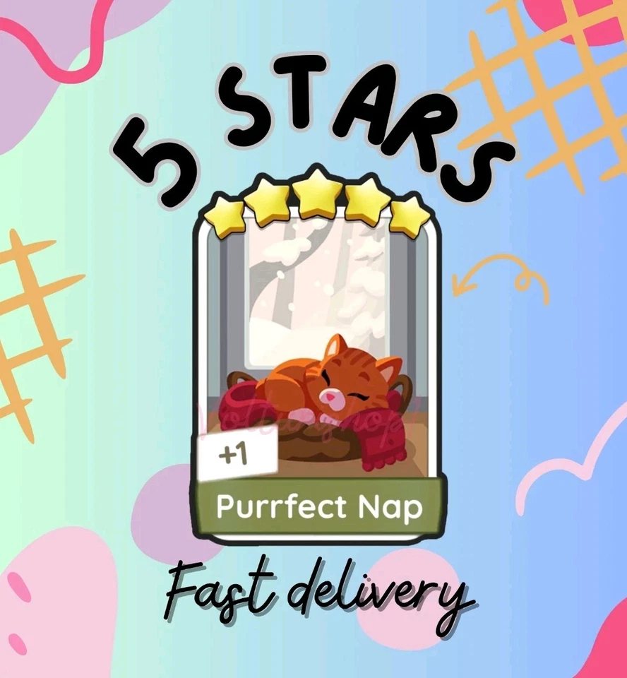 Juego de siestas Purrfect 19 pegatinas Monopoly_go_ 5 estrellas_comodidades acogedoras⚡️entrega rápida⚡️ Foto 1 de 1