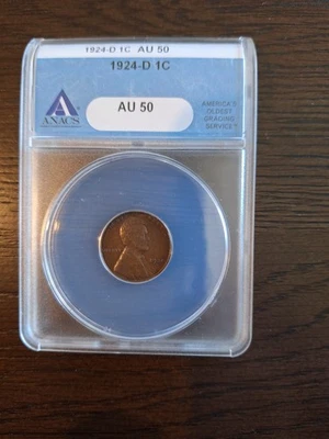 1924D ANACS AU50 LINCOLN CENT - Image 1 of 4
