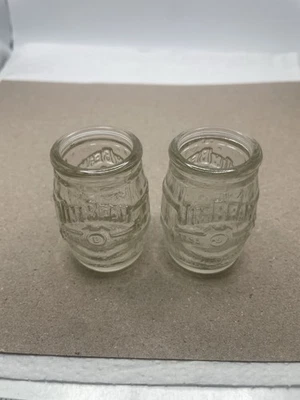 Par de vasos Jim Beam 200 aniversario en forma de barril de 2" 1795-1995 1 oz Foto 1 de 4