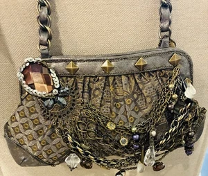 Mary Frances highly embellished Chains; Rhinestones, beads shoulder handbag - Picture 1 of 24