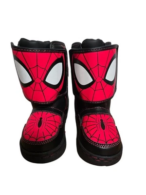 Marvel Spider-Man Botas de Nieve Niños Pequeños Niños Zapatos Talla 6 Iluminar NUEVO Foto 1 de 4