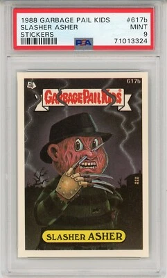 1988 Topps OS15 Garbage Pail Kids Series 15 SLASHER ASHER 617b Card PSA 9 MINT - Image 1 of 2