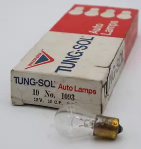Caja de 10 bombillas automotrices vintage Tung-Sol 1093 12V miniatura - Imagen 1 de 2