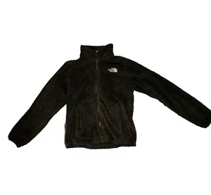 The North Face Black Hoodie Fleece Jacket  Full Zip Logo Girl's Sz M (10/12) - Picture 1 of 3
