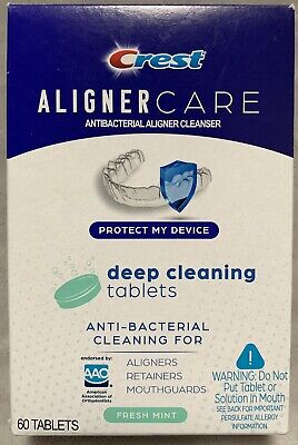 NEW Crest Aligner Care FRESH MINT Flavor Antibacterial Cleanser Tablets 60ct Pk • 14.47€