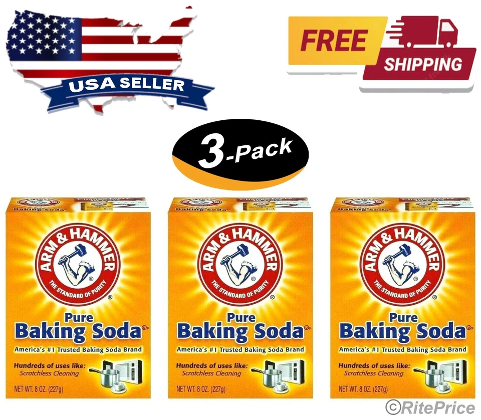 4x Arm & Hammer Pure Baking Soda 8 Oz