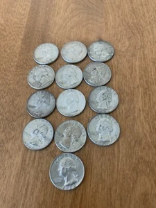 13 of 1964-D WASHINGTON SILVER QUARTERS! - Picture 1 of 2