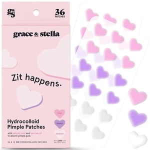 Pimple Patches For Face (Heart, 36 Count) - Hydrocolloid Acne Patches for Face - Picture 1 of 9