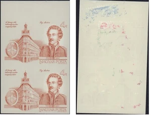 HUNGARY 1986 ANDRAS FAY IMPERFORATE BLOCK 2889 MINT LH - Picture 1 of 1