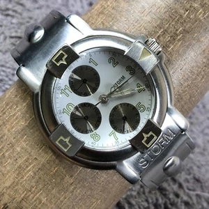 Storm Men 1374971 Muti Aqua Day Date Silver Tone Quartz Analog 47mm Watch 7 1/4" - Picture 1 of 11