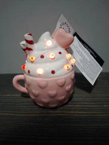 Light Up Hot Cocoa 5 x 4 x 3 inch Ceramic Valentine's Day Decor - Picture 1 of 8