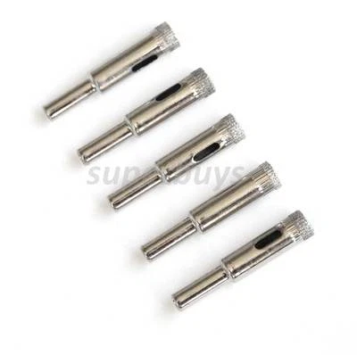 5pc 10mm Diamond Tip Tile Ceramic Hole Saw Cutting Drilling Burr Drill Bit Tool - image 1 of 2