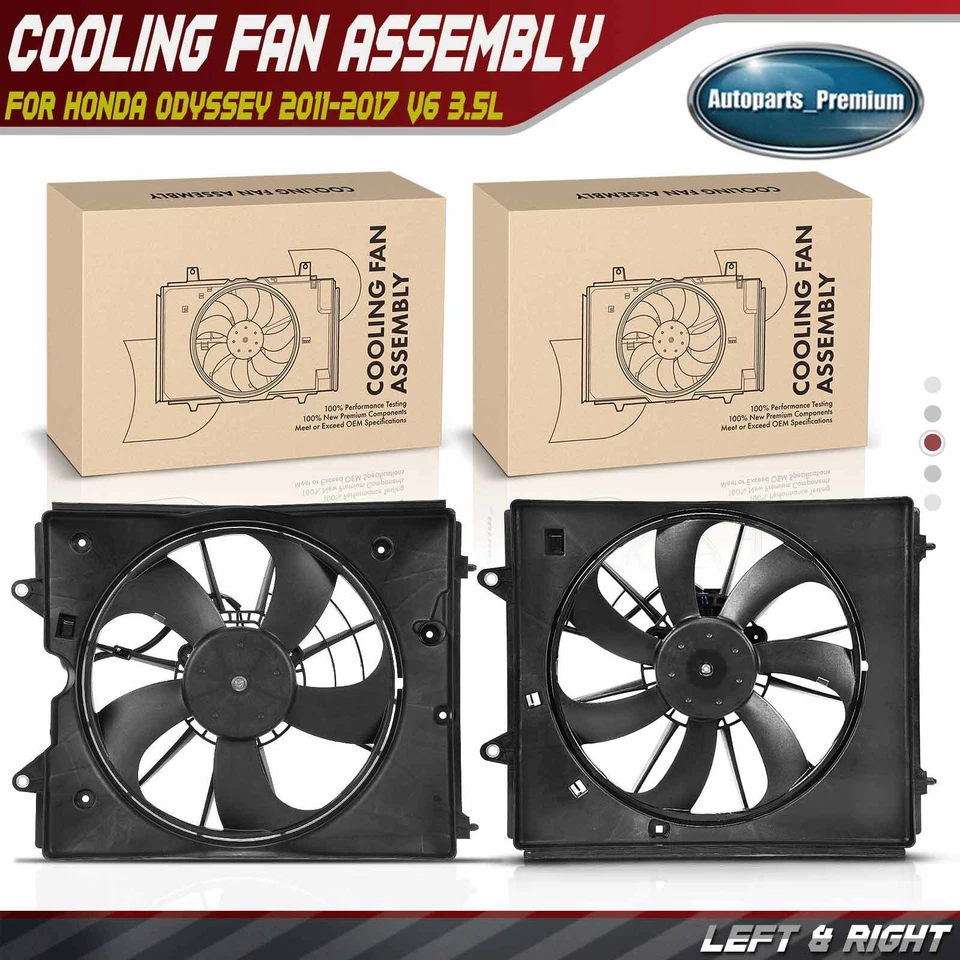 2x Ventilador de refrigeración del radiador izquierdo y derecho con conjunto de cubierta para Honda Odyssey 11-17 Foto 1 de 4