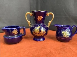 Peint A La Main Limoges France In Cobalt Blue - Picture 1 of 6