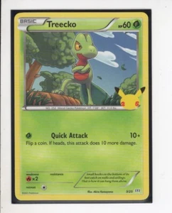 JUEGO DE POKEMON TREECKO MCDONALDS 25 ANIVERSARIO SIN LÁMINA HOLO 3/25 CASI NUEVO/M - Imagen 1 de 1