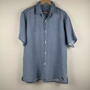 Camicia Tommy Bahama Relax 100% lino con bottoni taglia XL uomo blu - Foto 1 di 8