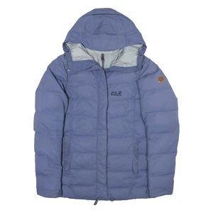 JACK WOLFSKIN Womens Puffer Coat Blue Hooded UK 8 - Picture 1 of 6