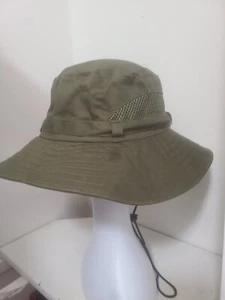Green Wide Brim Hat Men Women Bucket UV Protection Boonie Hat USA Spring Summer - Picture 1 of 5