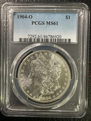 1904 O  MORGAN SILVER DOLLAR $1 PCGS MS61 Cover