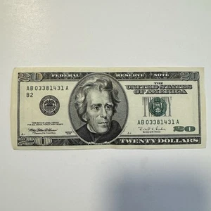 $20 US Dollar Bill 1996 AB 03381431 A Series - Picture 1 of 4
