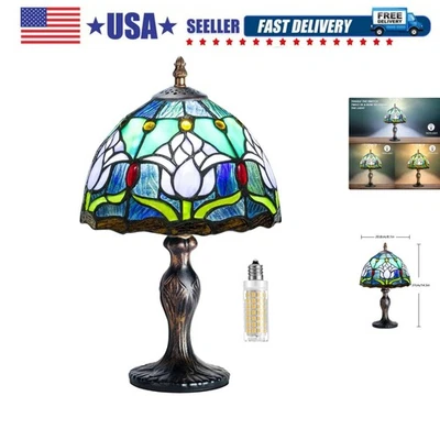 彩色玻璃台灯,污渍玻璃水晶珠风格台灯,Handma... — 第 1/4 张图片