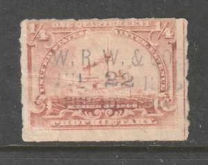 Scott # RB21, Used, F, ¼¢ Battleship, William R. Warner & Co., Philadelphia, PA - Picture 1 of 2
