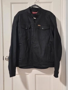 Chaqueta de montar Indian Motorcycle negra Atlanta Denim resistente al agua talla 2XL nueva con etiquetas - Imagen 1 de 12