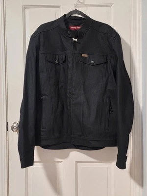 Jaqueta jeans Atlanta preta nova com etiquetas Indian Motorcycle resistente à água tamanho 2XL - Imagem 1 de 4