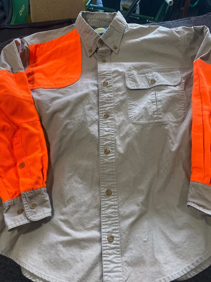CABELA'S HUNTING/SHOOTING SHIRT BLAZE ORANGE RIGHT SIDE PADDED MEDIUM - Image 1 of 1