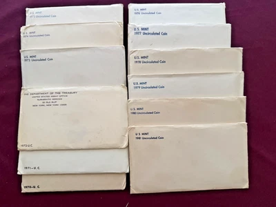 1970 to 1981  U.S Mint Set Run- 12 Total w/ Original Mint Packages 🔥 NICE SETS! - Image 1 of 4