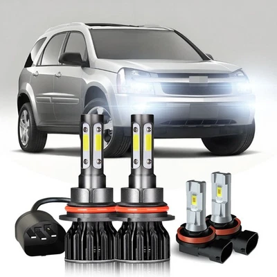 For Chevrolet Equinox 2005-2009 6000K LED Headlight Hi/Lo + Fog Light Bulbs - Image 1 of 4