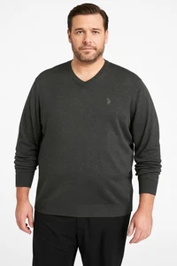 U.S. Polo Assn. Grauer V-Ausschnitt Pullover Pulli Größe XXL Herren weich klassisch  - Bild 1 von 12