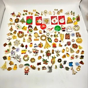 131 Weihnachtsschmuck Ohrringe Anstecknadeln Buttons Pinbacks Urlaub Weihnachtsmann - Bild 1 von 13