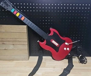 PS2 Red Octane Gibson SG Wired Controller PSLGH Playstation 2 w/ Strap Clean - Picture 1 of 14