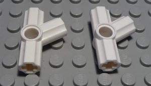 LEGO Technic Connector 3x cross Hole 1x Insert Pin Hole White 2 Piece - Picture 1 of 1