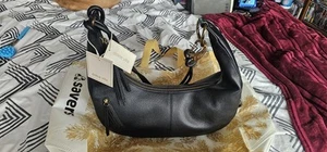 Dolce Vita Melanie Leather Adjustable Sling Bag Women's Black - Picture 1 of 9